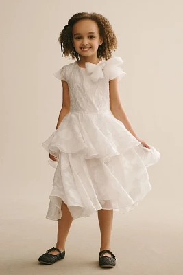 Gió Bespoke Jolie Cap-Sleeve Tulle Bow Flower Girl Dress