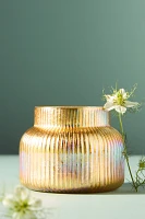 Capri Blue Volcano Gold Ribbed Jar Candle