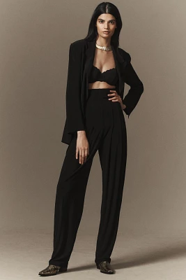 Norma Kamali High-Waisted Tailored Pleat Pants