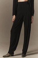 Norma Kamali High-Waisted Tailored Pleat Pants