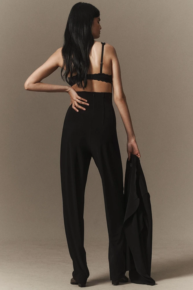 Norma Kamali High-Waisted Tailored Pleat Pants