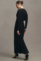 Norma Kamali Dolman V-Neck Fit & Flare Fishtail Gown