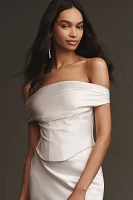 Watters Donovan Off-The-Shoulder Satin Corset