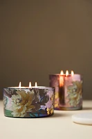 Ada Floral Sueded Rose Glass Candle