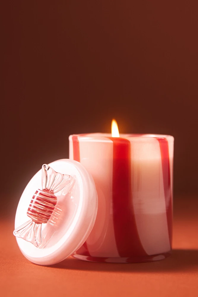 Novelty Gourmand Peppermint Stick Glass Candle