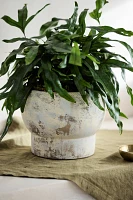 Brushstroke Footed Ceramic Pot