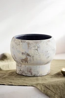 Brushstroke Footed Ceramic Pot