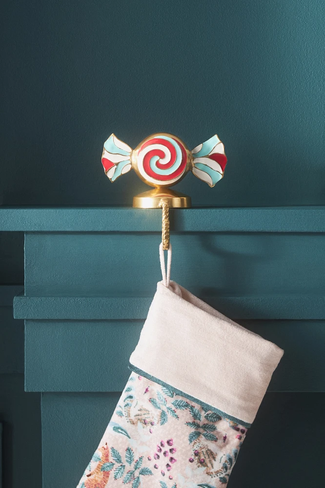 Peppermint Candy Metal Stocking Holder