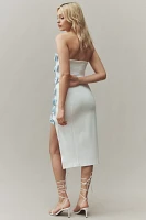 BHLDN Strapless Side-Bow Asymmetrical Midi Dress