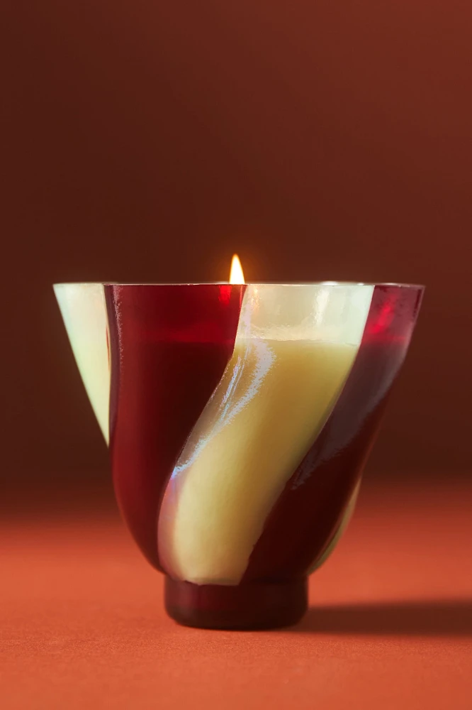 By Anthropologie Candy Twist Fruity Plum & Fir Balsam Glass Candle