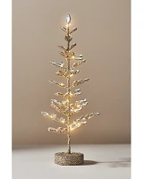 Crystal Leaves Light-Up Gold Tree