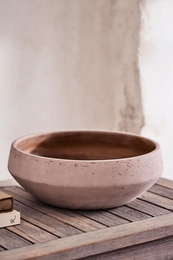 Beveled Cement Bowl Planter