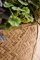 Woven Bamboo + Fiber Square Base Planter, Low