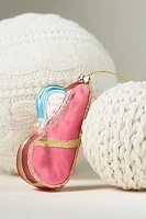 Pink Tennis Bag Glass Ornament