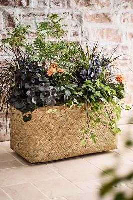 Woven Bamboo + Fiber Trough Planter