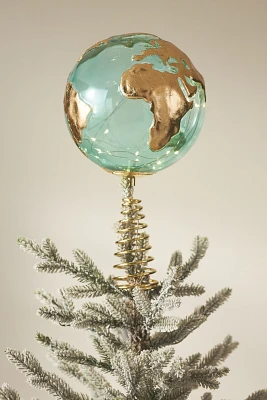 Light-Up Globe Glass Tree Topper