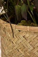 Woven Bamboo + Fiber Square Base Planter