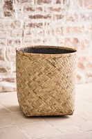 Woven Bamboo + Fiber Square Base Planter