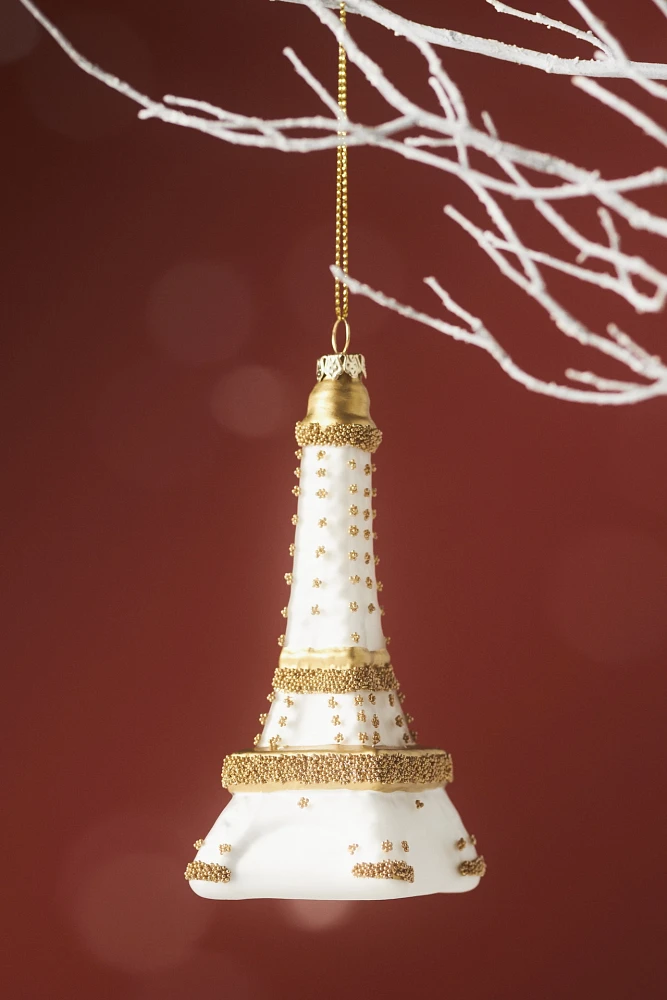 Eiffel Tower Glass Ornament