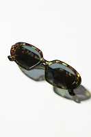 Green Tort Oval Sunglasses