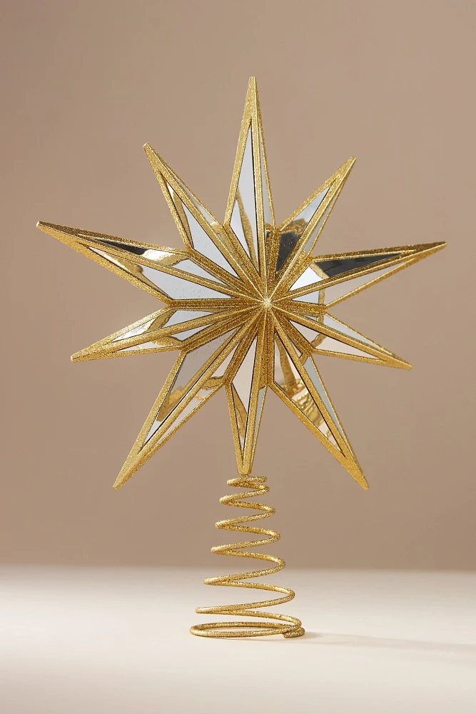 10-Point Gold Mirrored Star Tree Topper