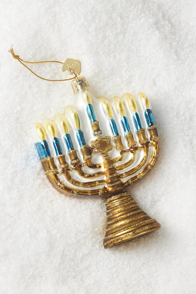 Menorah Glass Ornament