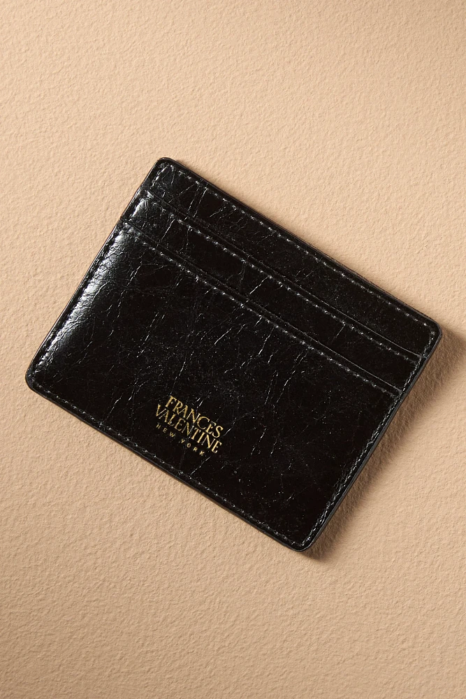 Frances Valentine Crinkled Leather Card Holder