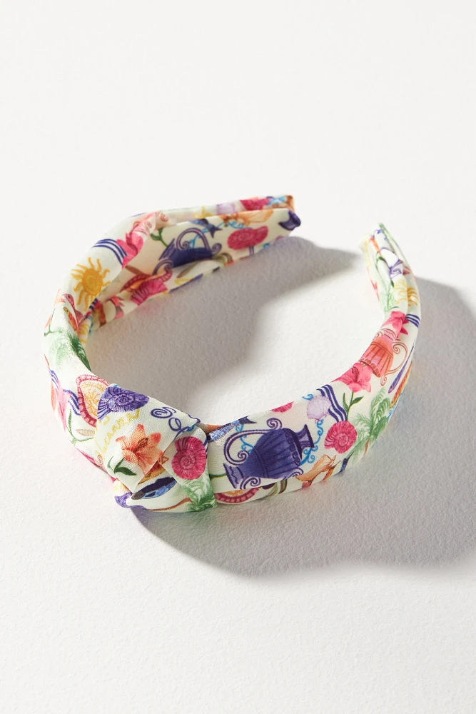 Everly Watercolor Vase Knot Headband