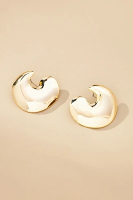 Shiny Abstract Hoop Earrings