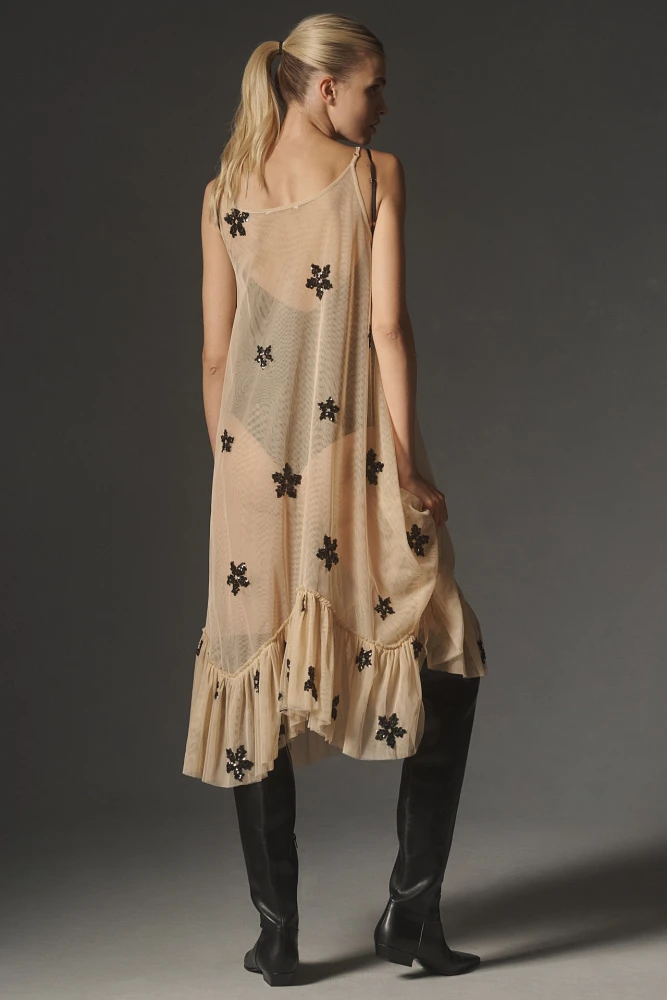 By Anthropologie Sheer Embellished Tunic