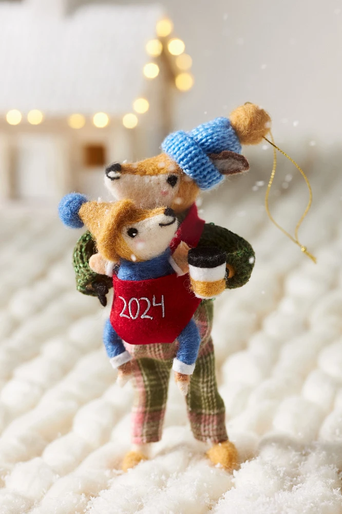 Handmade 2024 Baby Fox Felt Ornament