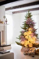 Faux Twinkling Pre-Lit Norway Spruce