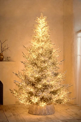 Faux Twinkling Pre-Lit Snowy Norway Spruce, 9'