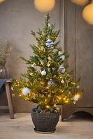 Faux Twinkling Pre-Lit LED Potted Norway Spruce, 4’