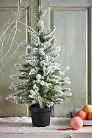 Faux Potted Snowy Fir Tree, 2.5’