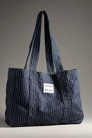 Damson Madder Pinstripe Denim Tote