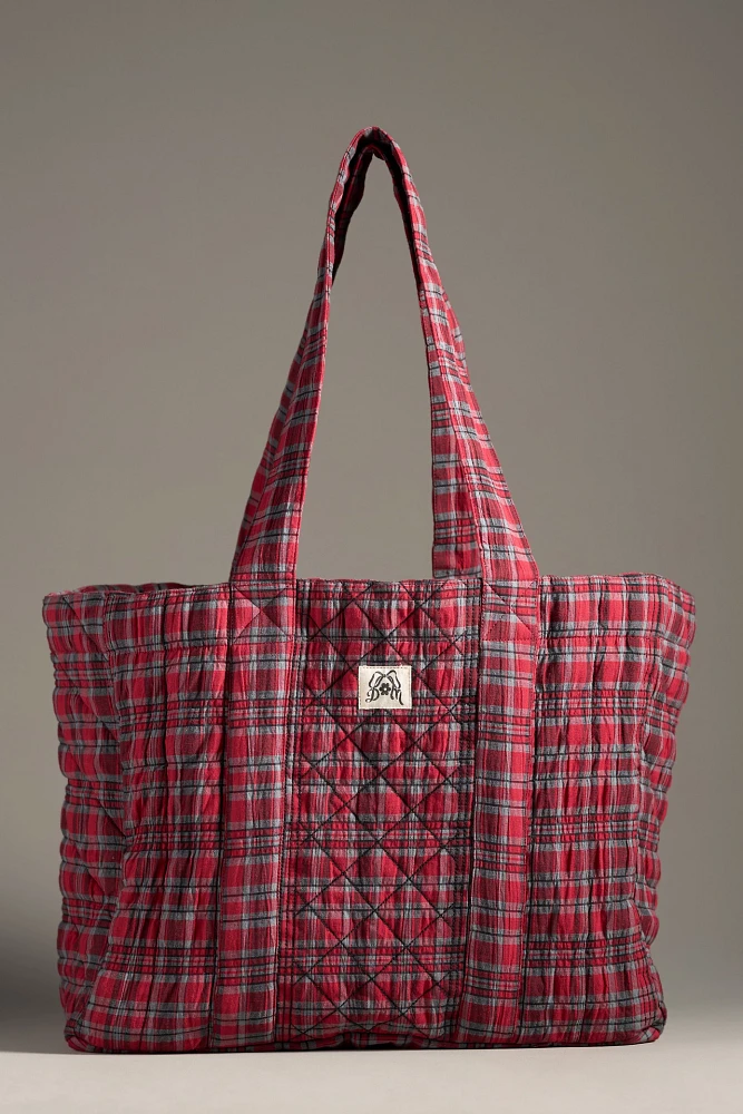 Damson Madder Checked Tote Bag