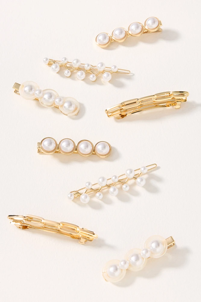 Bubble Pearl Hair Clips, Set of 8