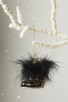 Feather Boots Glass Ornament