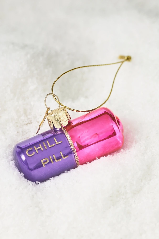 Chill Pill Glass Ornament