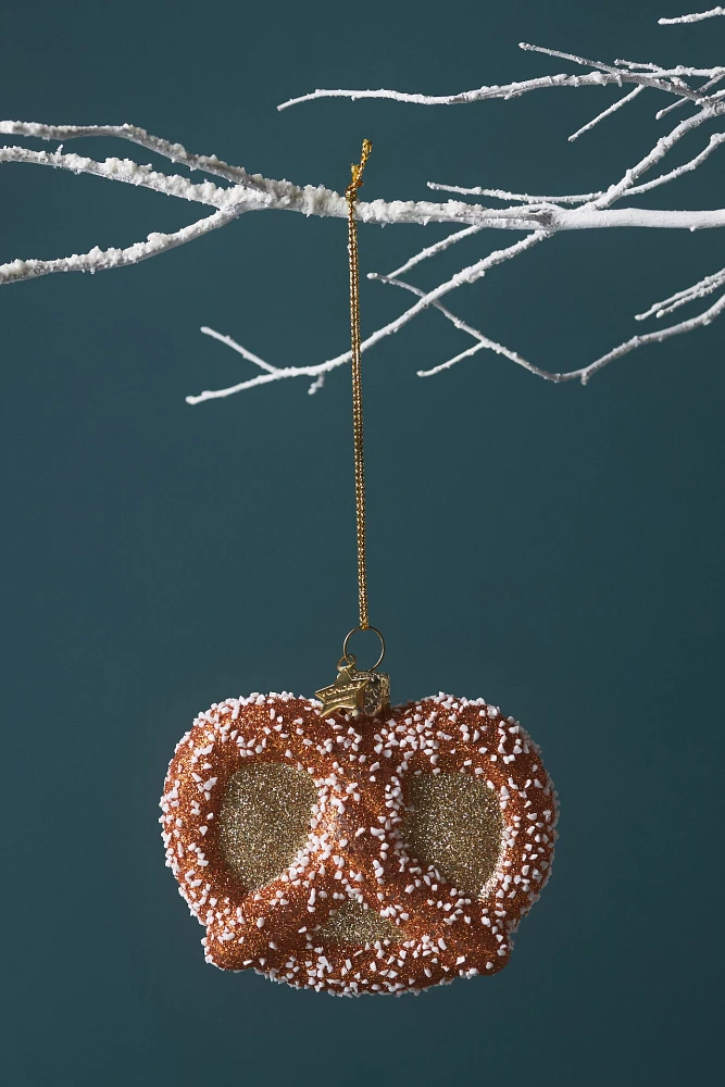 Gold Pretzel Glass Ornament