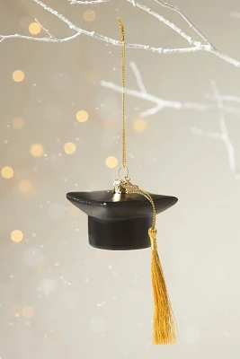 Graduation Cap Glass Ornament