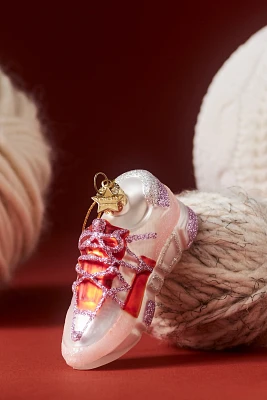 Red & Pink Sneaker Glass Ornament