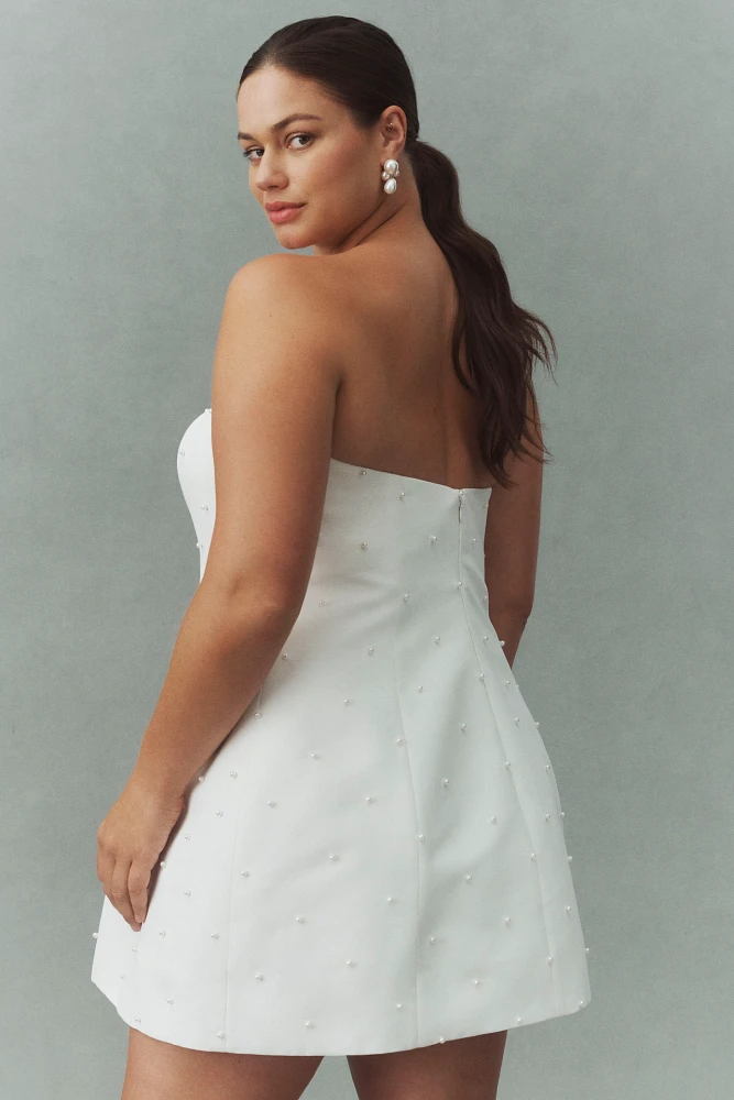 Sachin & Babi Alanna Strapless Pearl-Embellished Mini Dress