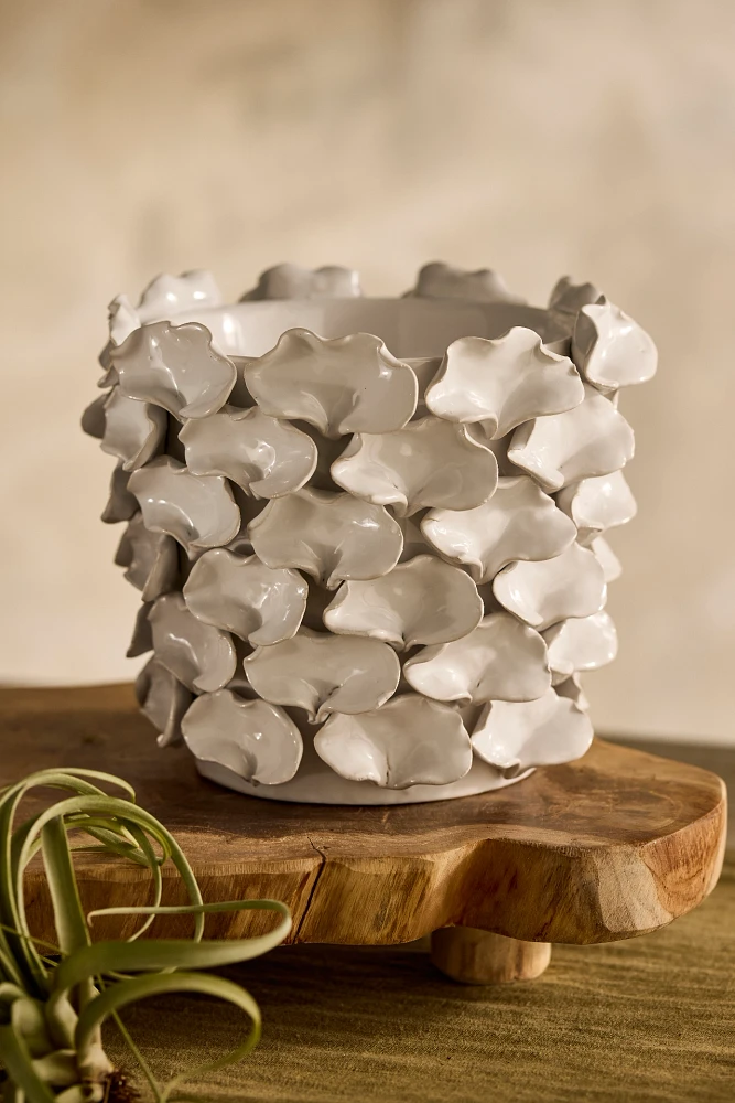 Petal Applique Ceramic Pot