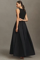 BHLDN Jemma Scoop-Neck Corset Fit & Flare Maxi Dress