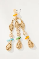 Mixed Raffia Chandelier Drop Earrings