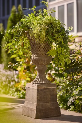 Cast Iron Lattice Urn