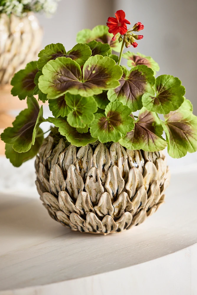 Petals Glazed Ceramic Pot