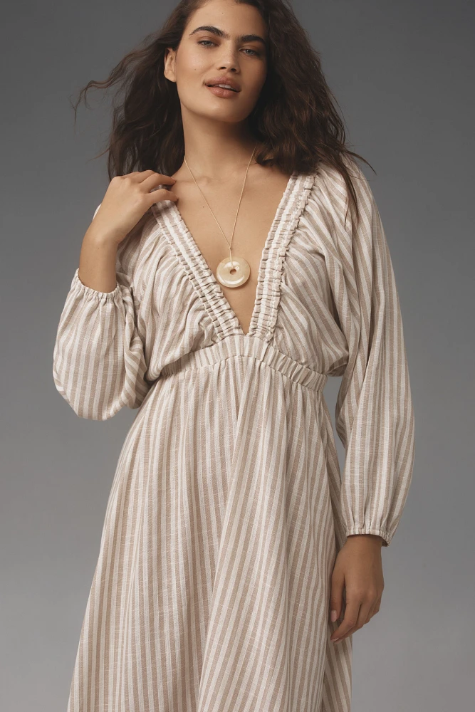 By Anthropologie Femme Linen Stripe Kaftan